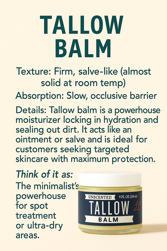 Unscented Tallow Skincare 9oz Trio - Whipped Moisturizer, Body Butter &amp; Balm | Lady May Tallow by The Lady May