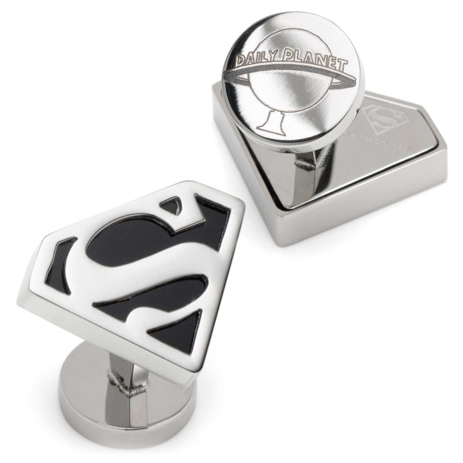 DC Superman Black Onyx Stainless Steel Cufflinks by Cufflinks.com
