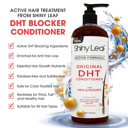 DHT Blocker Hair Loss Conditioner with Castor Oil &amp; Biotin — 16 oz by Shiny Leaf