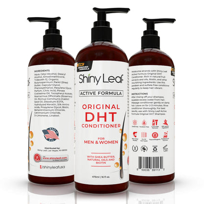 DHT Blocker Anti Hair Loss Shampoo and Conditioner set with Biotin (2 x 16 Oz) by Shiny Leaf