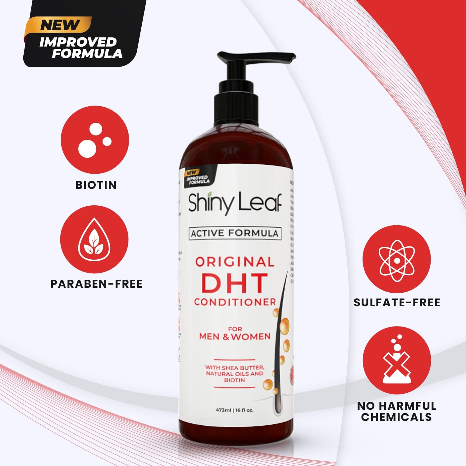 DHT Blocker Hair Loss Conditioner with Castor Oil &amp; Biotin — 16 oz by Shiny Leaf