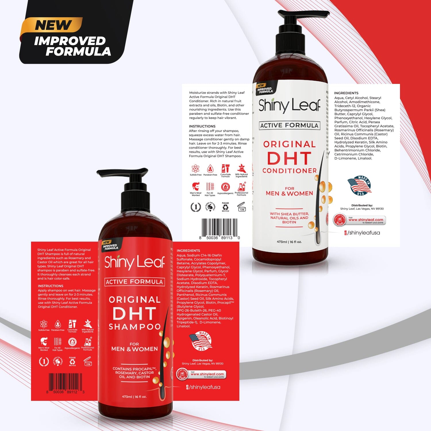 DHT Blocker Hair Loss Conditioner with Castor Oil &amp; Biotin — 16 oz by Shiny Leaf