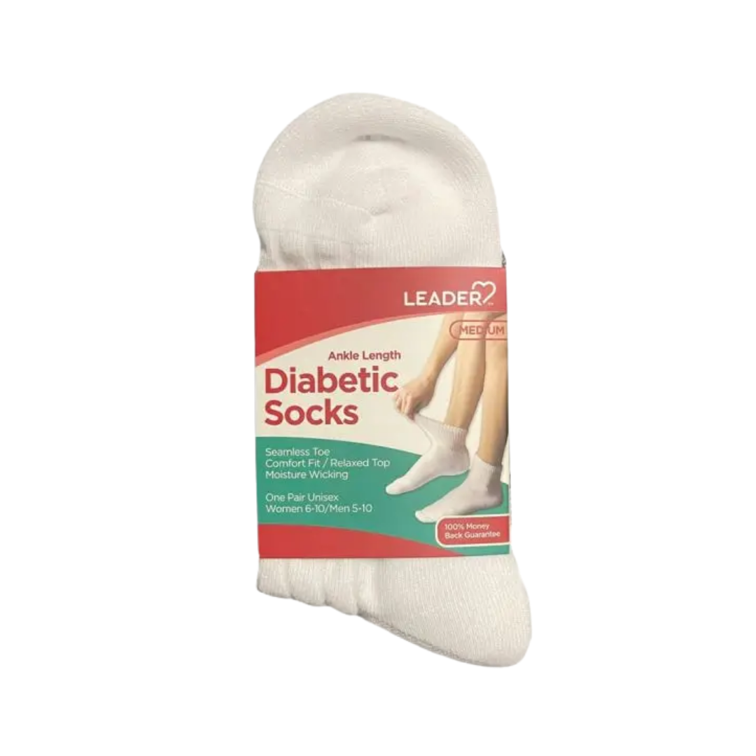 Diabetic Ankle-Length Socks (1 Pair) – White by Farmacias Savia