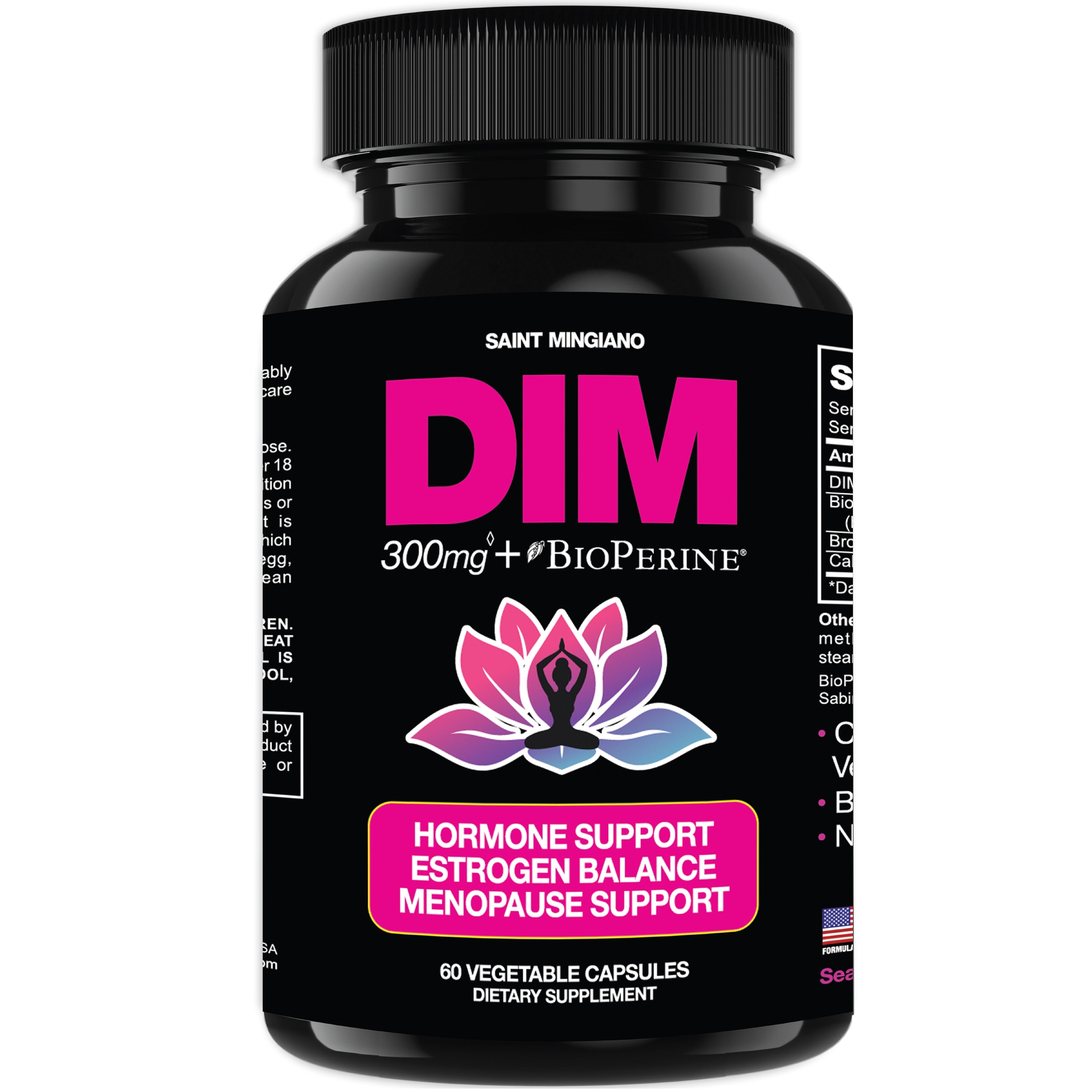 DIM Supplement 300 mg Supplements | Hormone Estrogen and Menopause Balance for Women by Saint Mingiano - Supplements &amp; Wellness Dedicated to Holistic Health