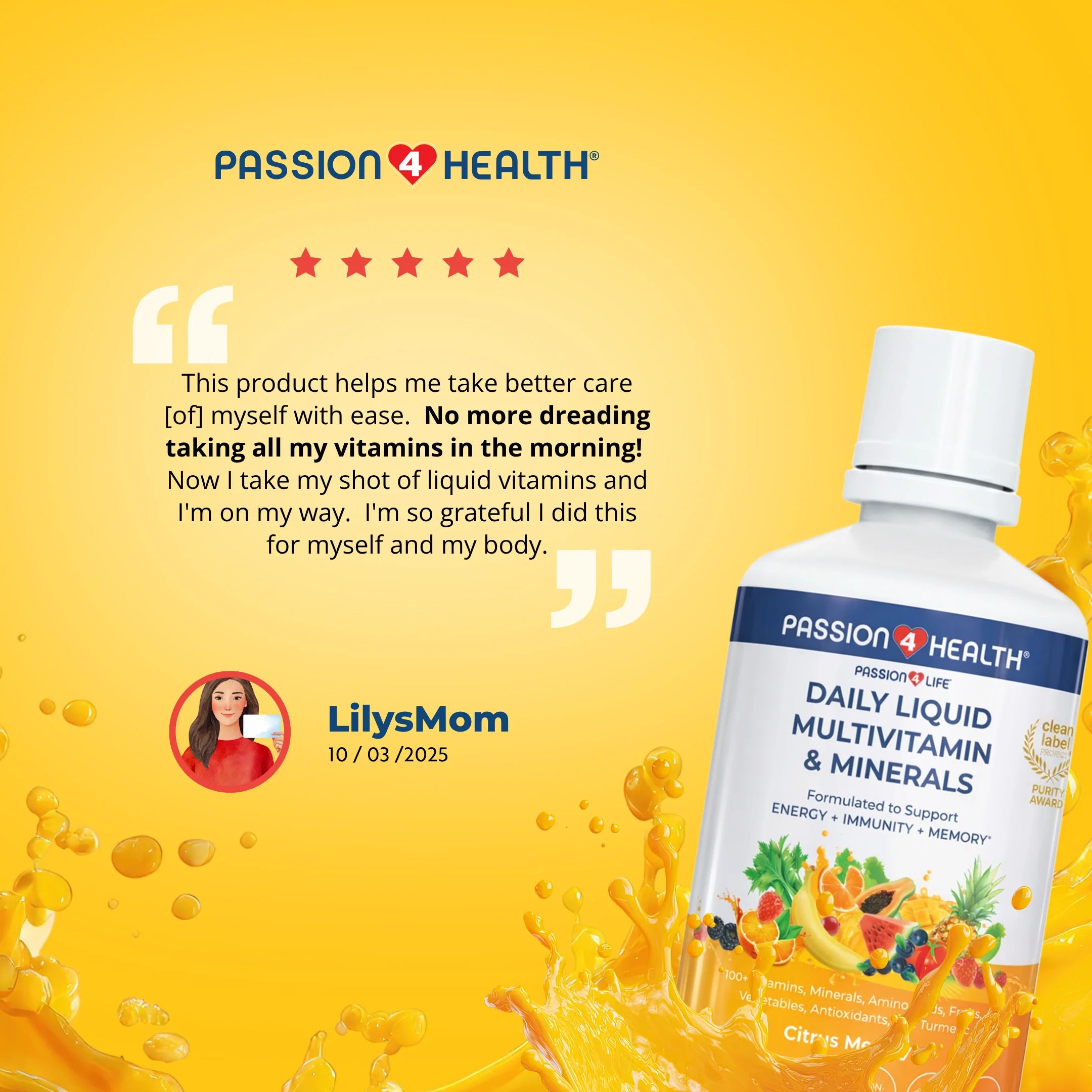 Daily Liquid Multivitamin + Minerals by Passion 4 Health