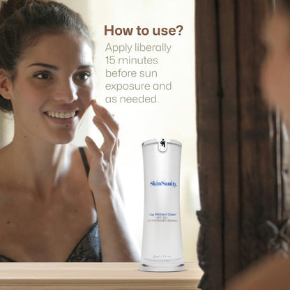 SkinSanity® Day PROtect Cream - Antioxidant Moisturizer with SPF 30 1 oz by Best Clean Beauty
