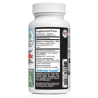 DiBerberine 300x: Dihydro Berberine Enteric + 300x Patent Pending Booster by RevGenetics