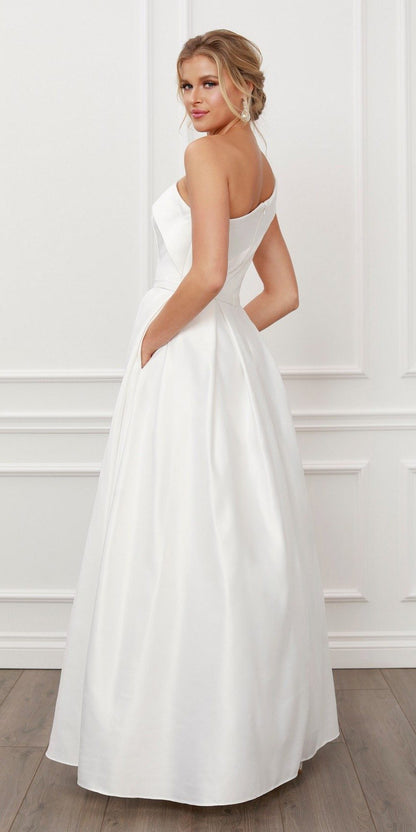 Nox Anabel E469 Elegant One Shoulder Long Satin A-Line Dress by DiscountDressShop