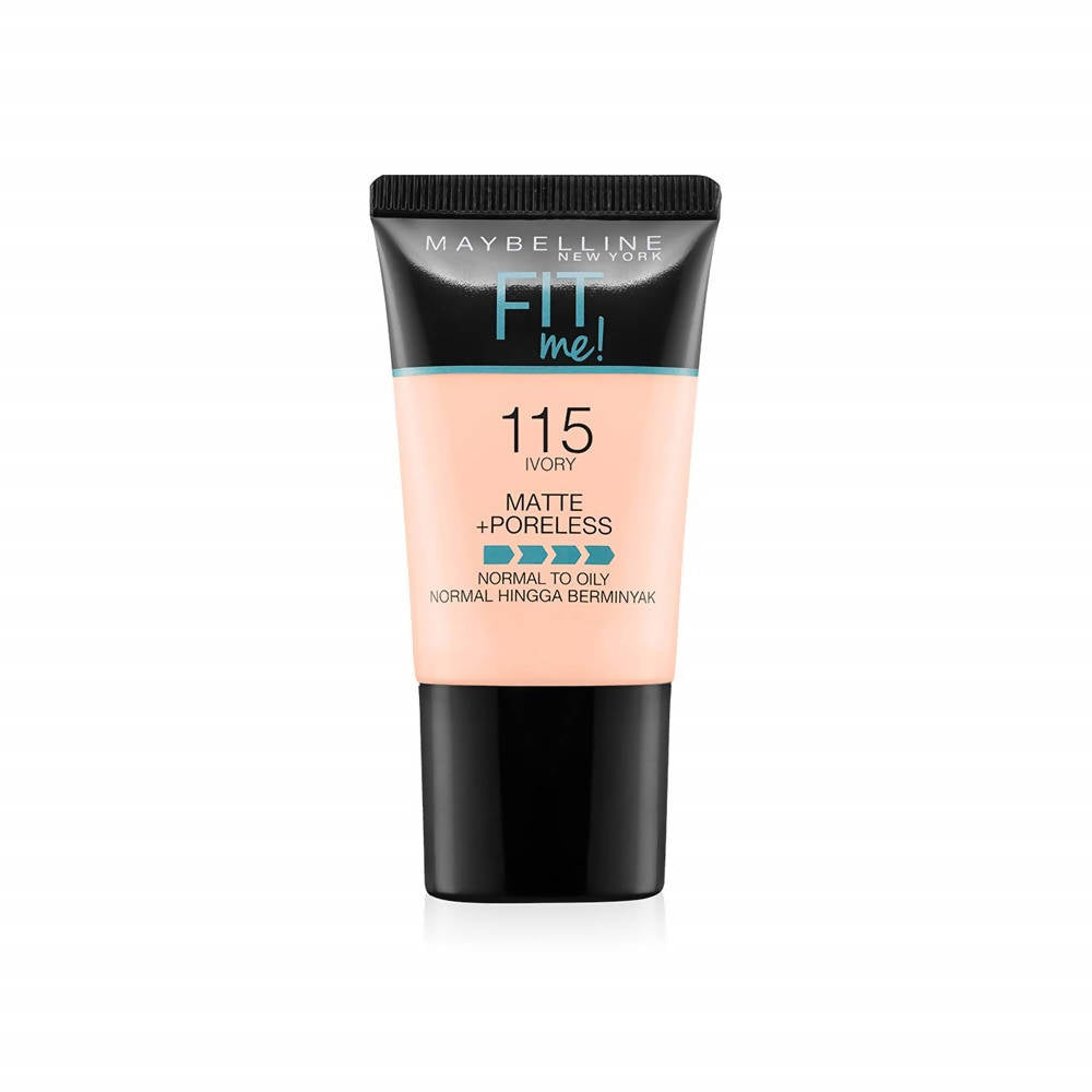 Maybelline New York Fit Me Matte + Poreless Liquid Foundation Tube -115 Ivory (18 Ml) by Dista