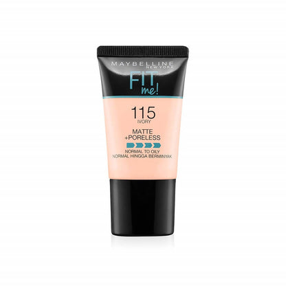 Maybelline New York Fit Me Matte + Poreless Liquid Foundation Tube -115 Ivory (18 Ml) by Dista
