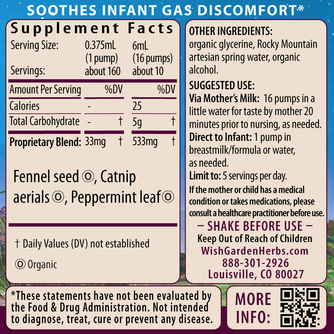 Colic Ease, Infant Comfort by WishGarden Herbs