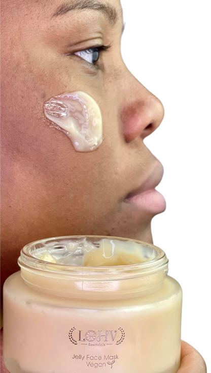 PREMIUM 100% VEGAN Rejuvenating JELLY FACE MASK With Retinol + Turmeric + Aloe Vera + Lactic acid + Rosemary Leaf by LOHV ESSENTIALS
