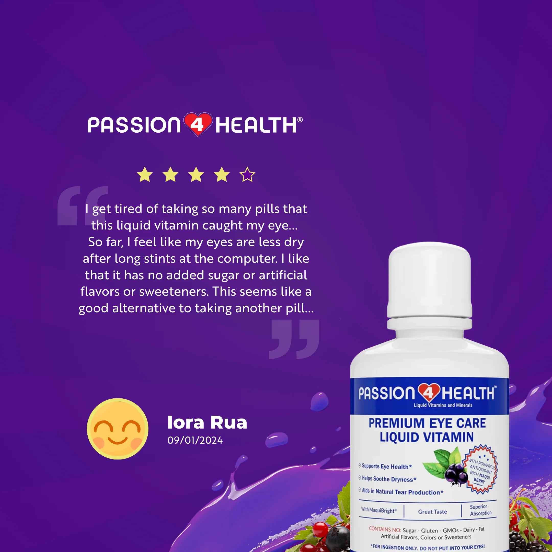 Daily Liquid Eye Care Vitamin by Passion 4 Health