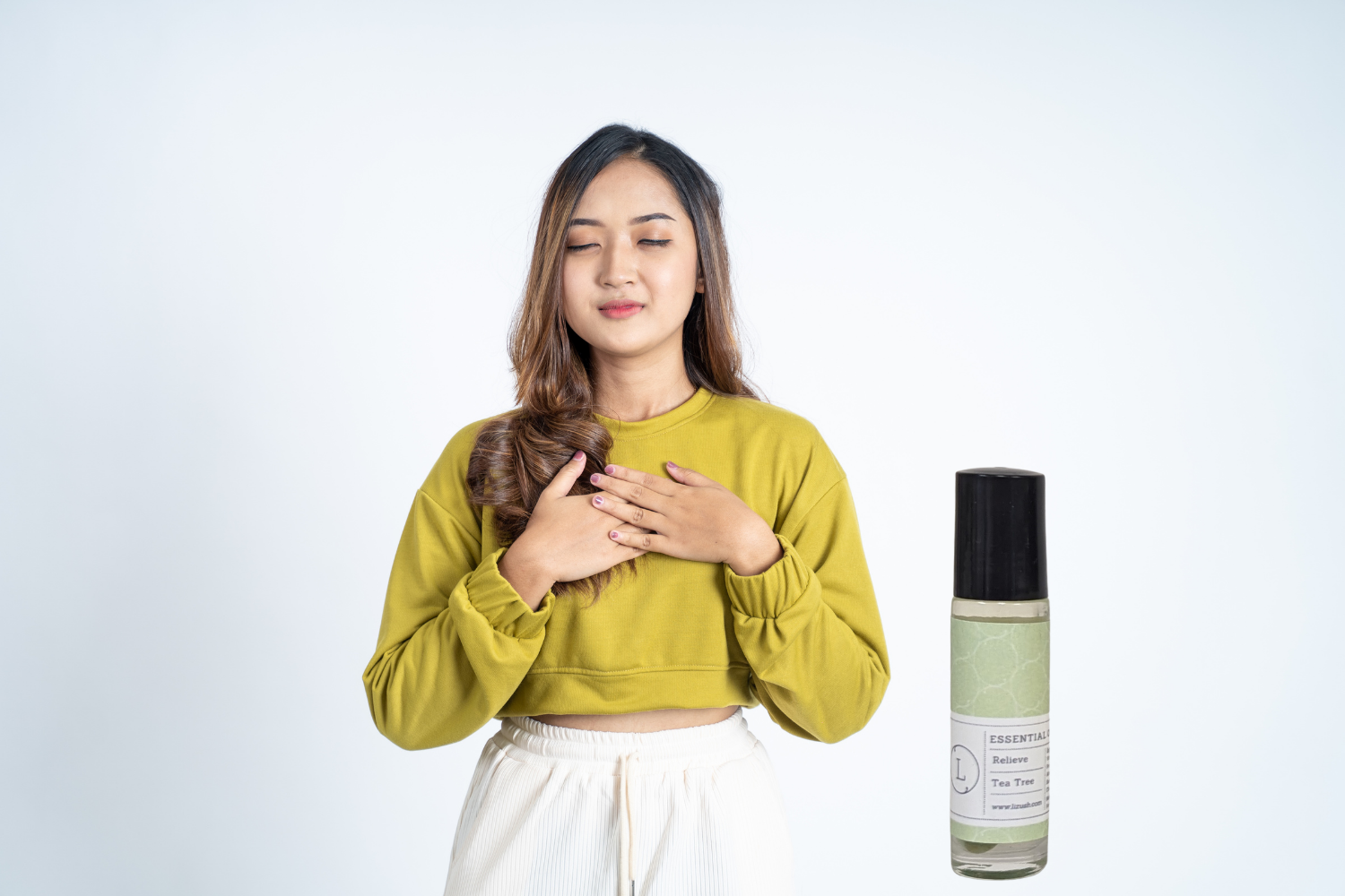 CBD Essential Oils Roll-On set with Crystals and CBD (THC free) by Lizush