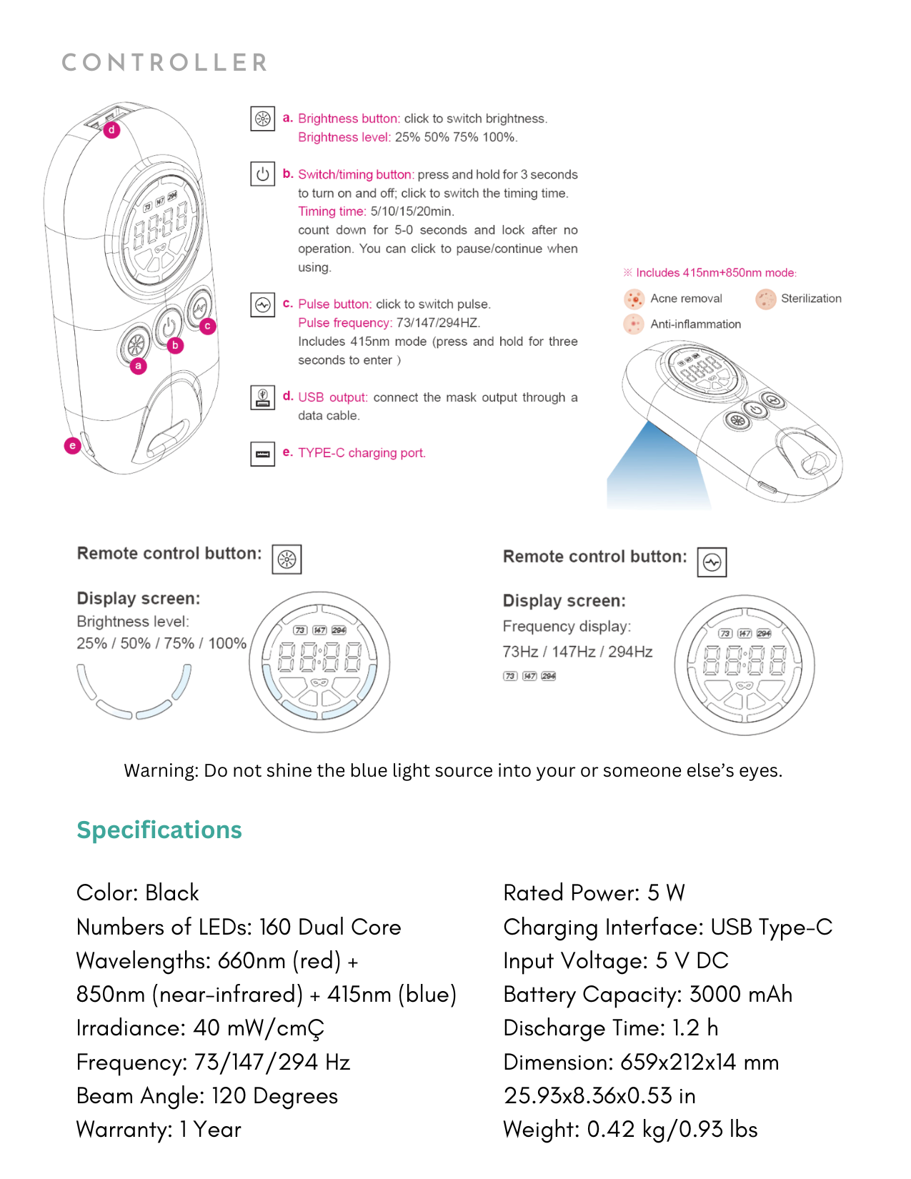 proCLEAR LED Mask (Jet Black) by ECO FACE PLATINUM