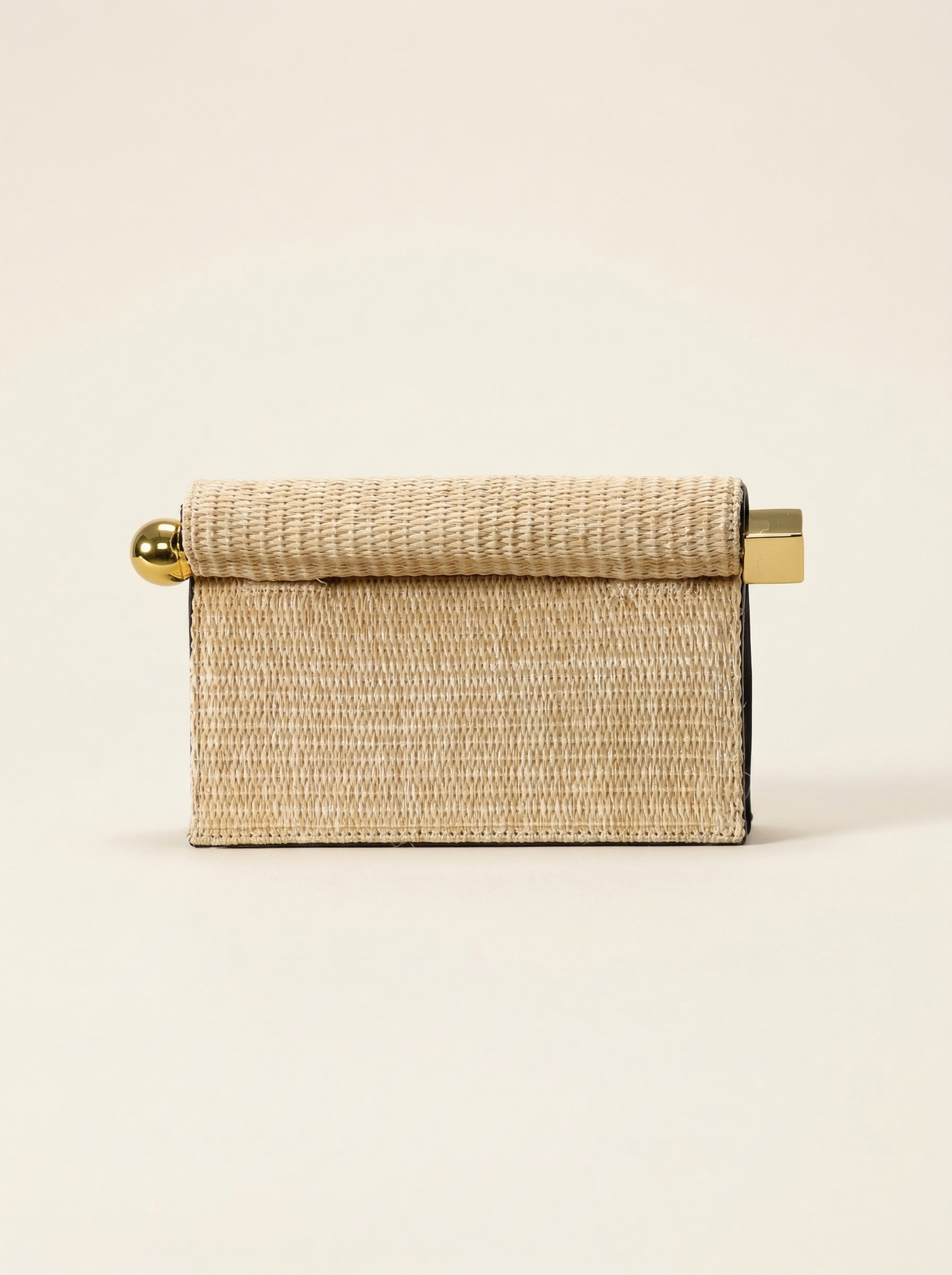 Elegant Woven Straw Foldover Clutch Natural Evening Handbag for Special Occassion by LINTICO