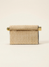 Elegant Woven Straw Foldover Clutch Natural Evening Handbag for Special Occassion by LINTICO