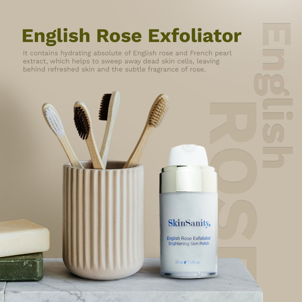 SkinSanity® English Rose Facial Exfoliator Brightening Skin Polish 0.5 oz by Best Clean Beauty