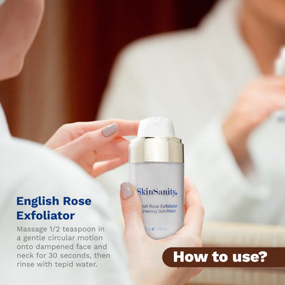 SkinSanity® English Rose Facial Exfoliator Brightening Skin Polish 0.5 oz by Best Clean Beauty