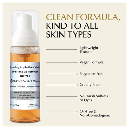 Gentle Foaming Facial Cleanser – Aloe, Apple &amp; Ashwagandha for All Skin Types