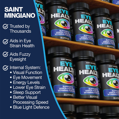 Eye Health &amp; Vision Vitamins Supplement 60 Capsules by Saint Mingiano - Supplements &amp; Wellness Dedicated to Holistic Health
