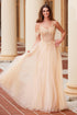 Nox Anabel F1567 Embroidered A-Line Sheer Boned Waistline Dress by DiscountDressShop