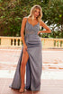 Nox Anabel F1573 Strapless Satin Sequin Applique Draped Dress by DiscountDressShop