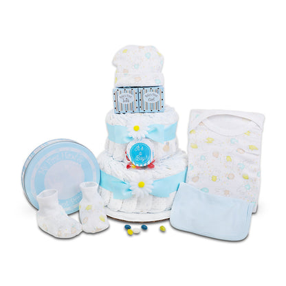 Blue Two- Tier Diaper Cake by Alder Creek Gift Baskets