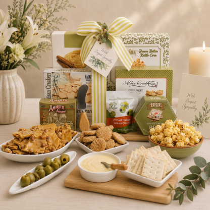 With Sympathy Cutting Board Gift Basket by Alder Creek Gift Baskets
