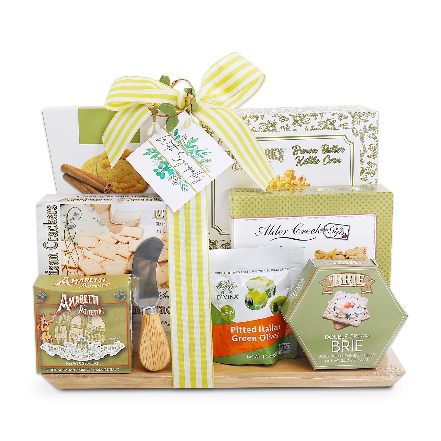 With Sympathy Cutting Board Gift Basket by Alder Creek Gift Baskets
