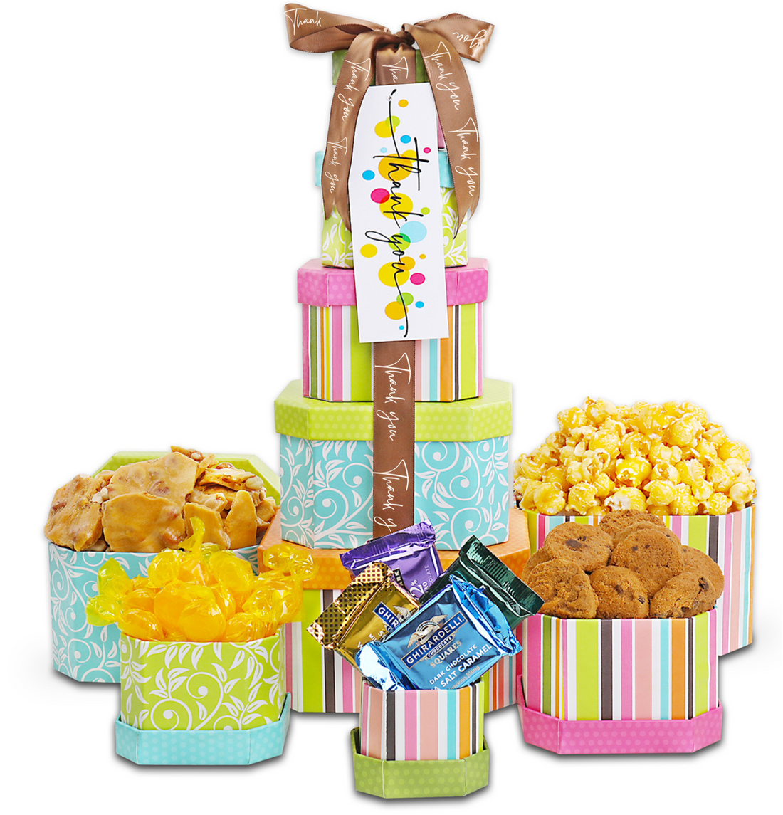 Thank You Treats Gift Tower by Alder Creek Gift Baskets