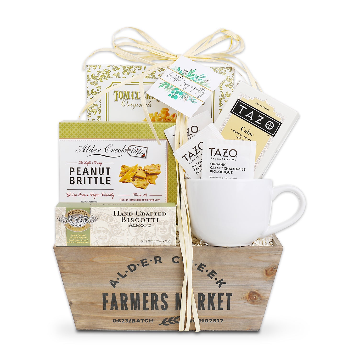 With Sympathy Tea Gift Basket by Alder Creek Gift Baskets