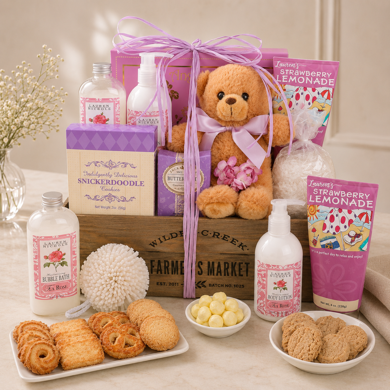 Pampered Rose Spa Gift Basket by Alder Creek Gift Baskets