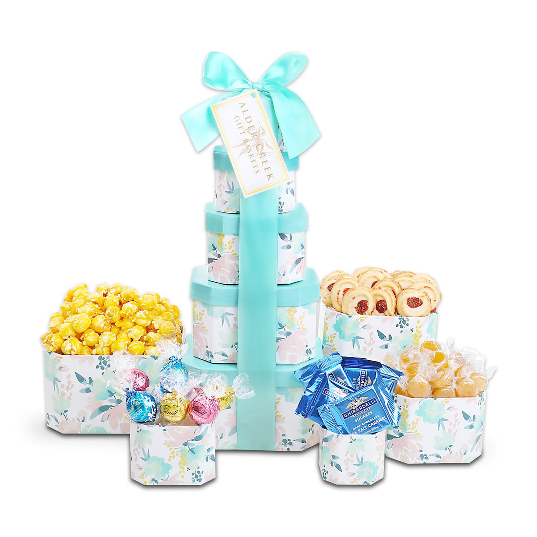 Summer Treats Gift Tower by Alder Creek Gift Baskets