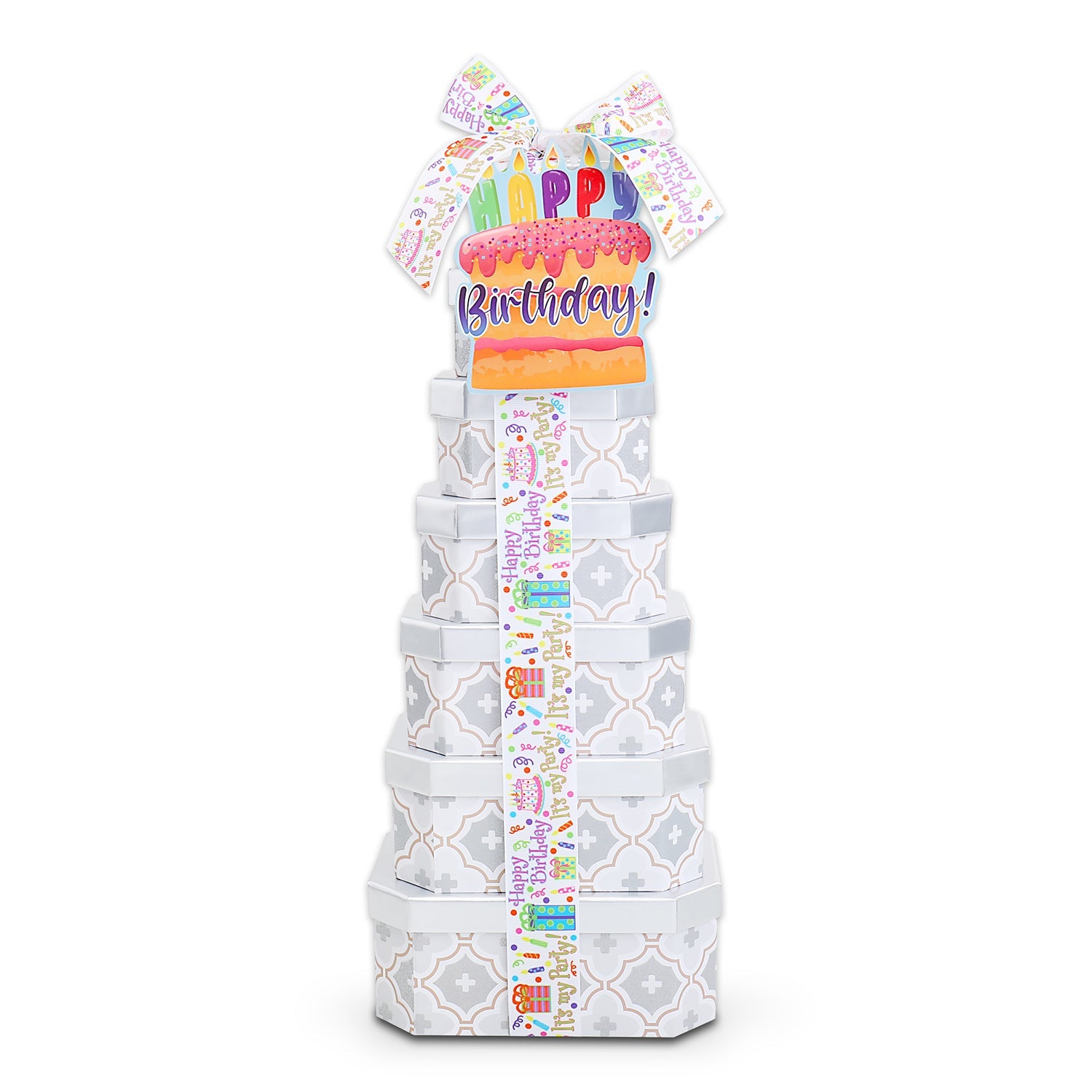 Happy Birthday Gift Tower of Treats by Alder Creek Gift Baskets