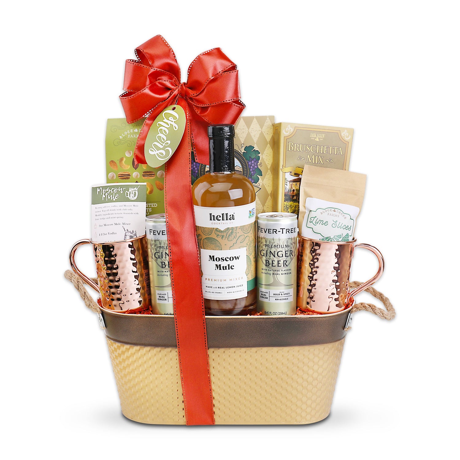 Moscow Mule Handcrafted Cocktail Gift Basket by Alder Creek Gift Baskets
