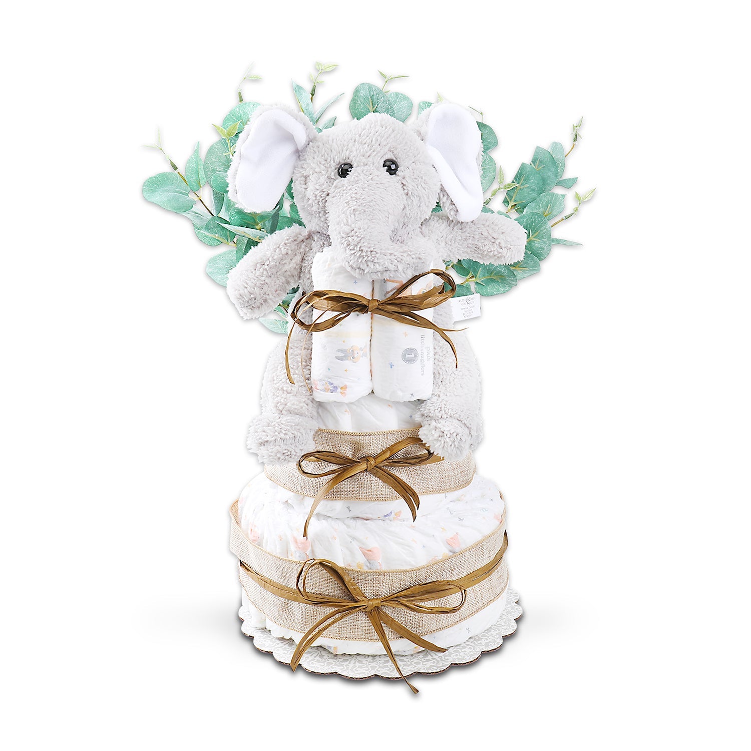 Wild About Baby Two-Tier Diaper Cake Gift Basket by Alder Creek Gift Baskets