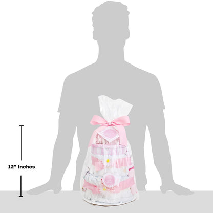 Sweet Baby Girl Diaper Cake Gift Baskeet by Alder Creek Gift Baskets