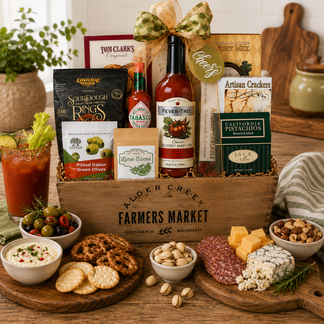 Farmers Market Bloody Mary Cocktail Gift Basket by Alder Creek Gift Baskets
