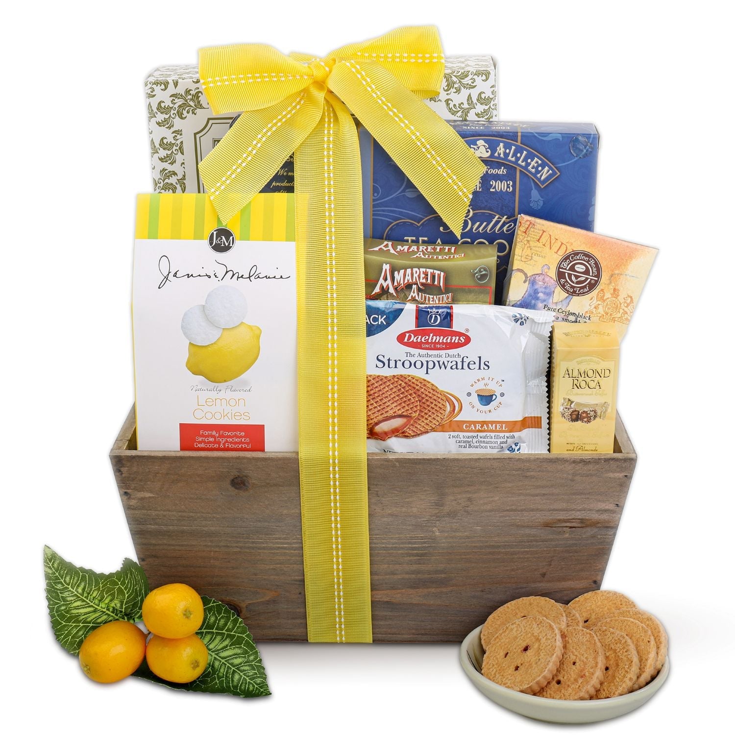 Lemon Breeze Cookies and Tea Summer Gift Tote by Alder Creek Gift Baskets