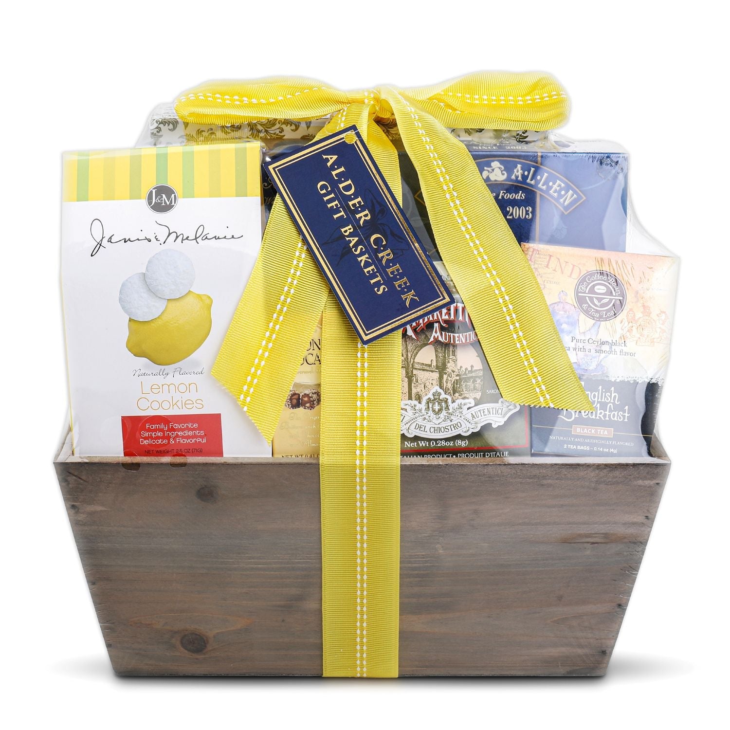 Lemon Breeze Cookies and Tea Summer Gift Tote by Alder Creek Gift Baskets