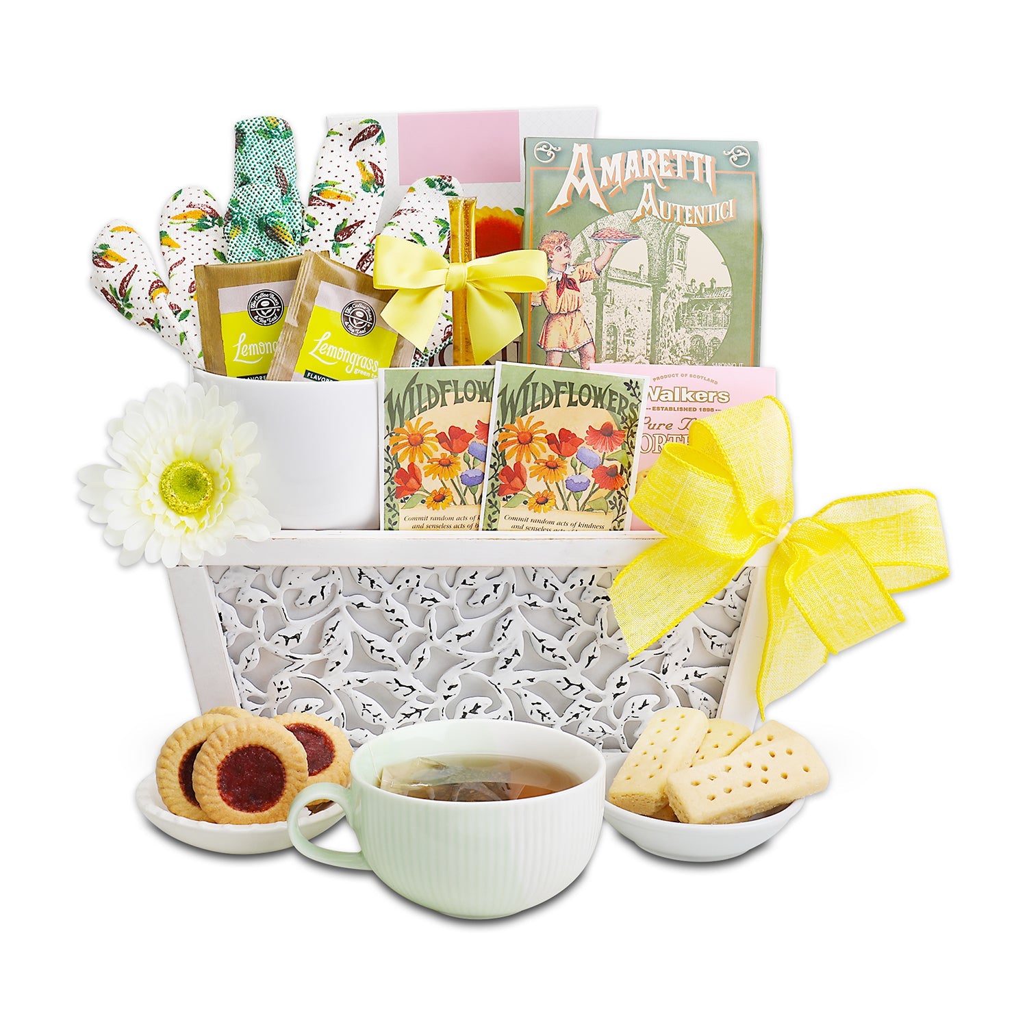 Planted With Love Cookies &amp; Tea Gift Basket by Alder Creek Gift Baskets