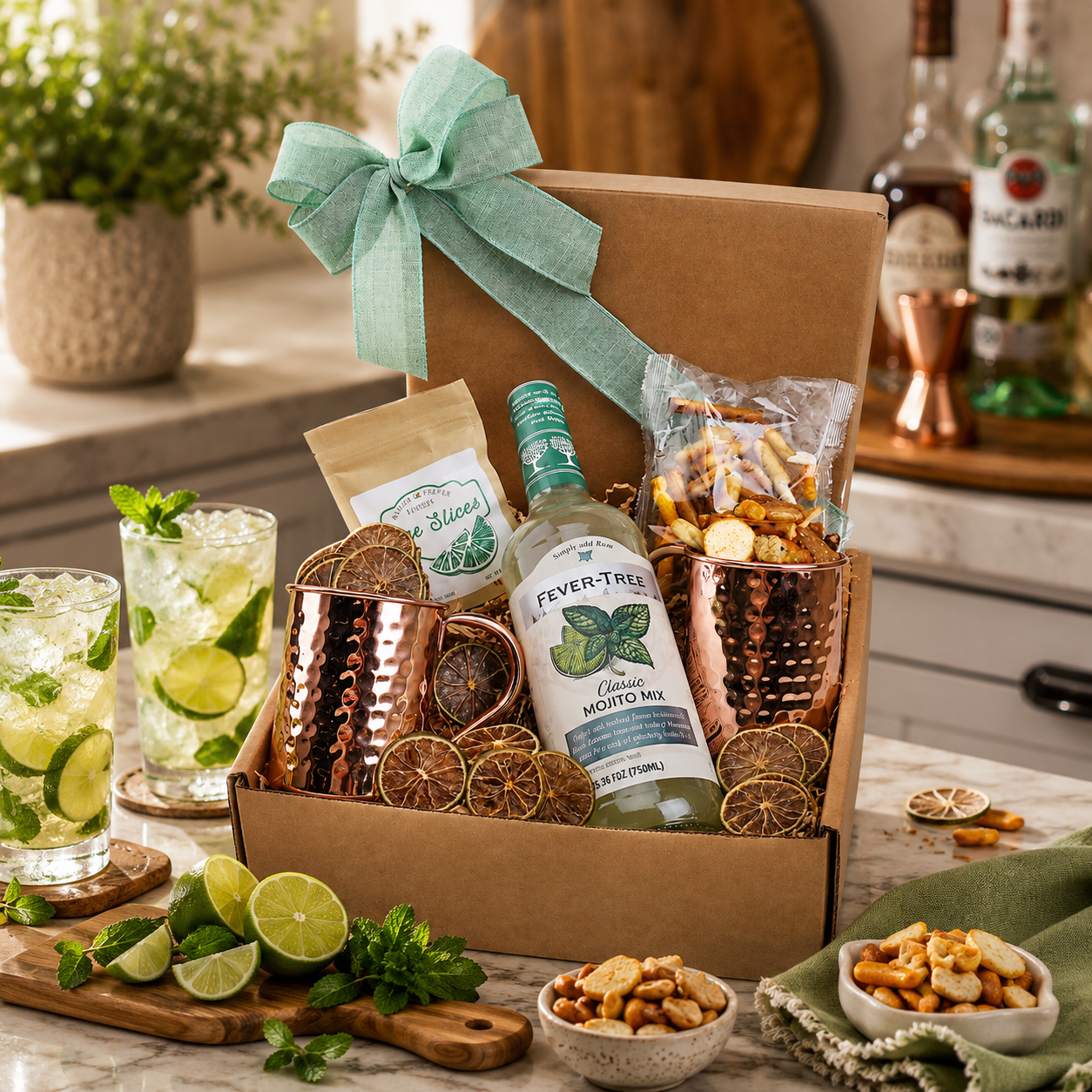 Minty Mojito Delight Cocktail Gift Box by Alder Creek Gift Baskets
