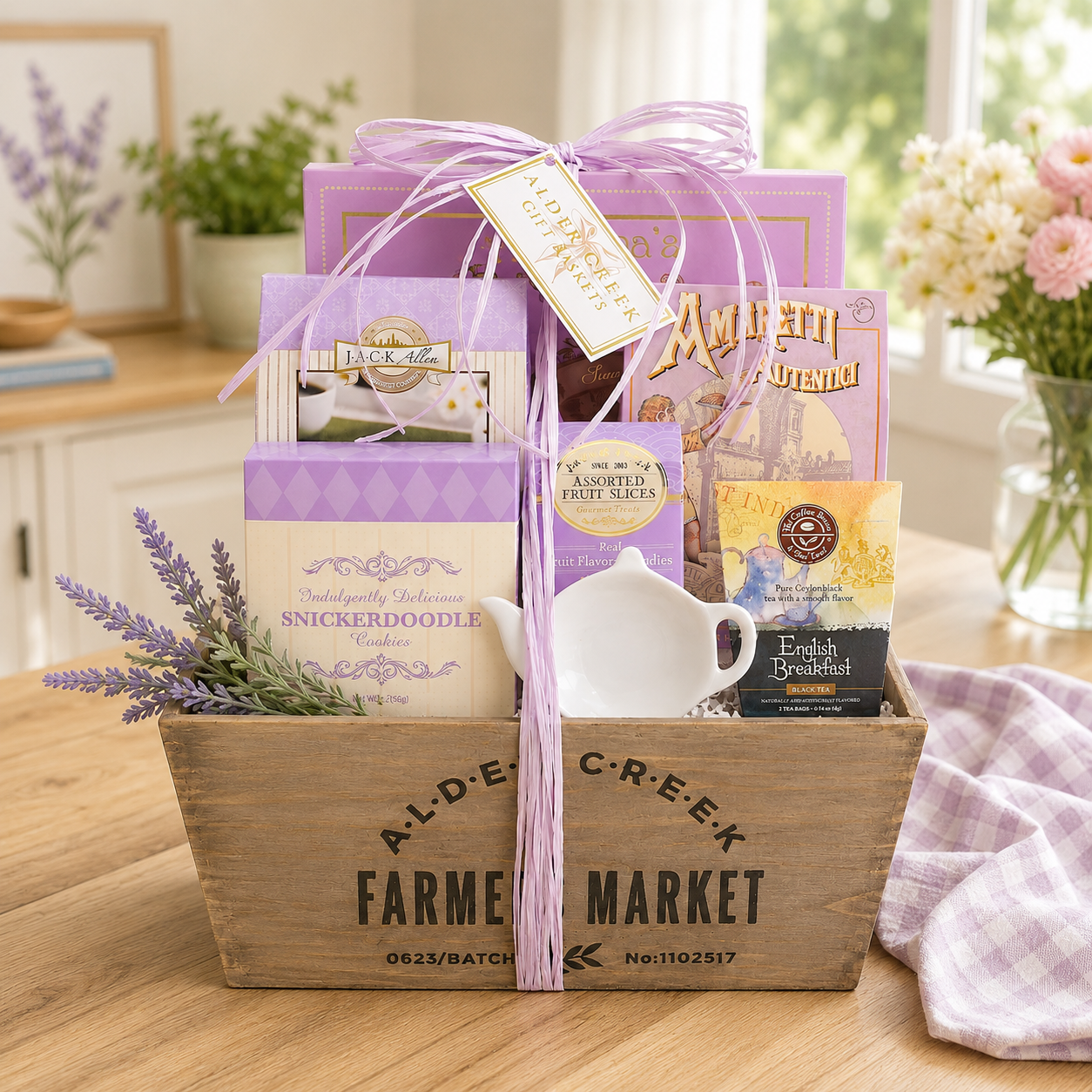 Relaxing Lavender Tea Gift Basket by Alder Creek Gift Baskets