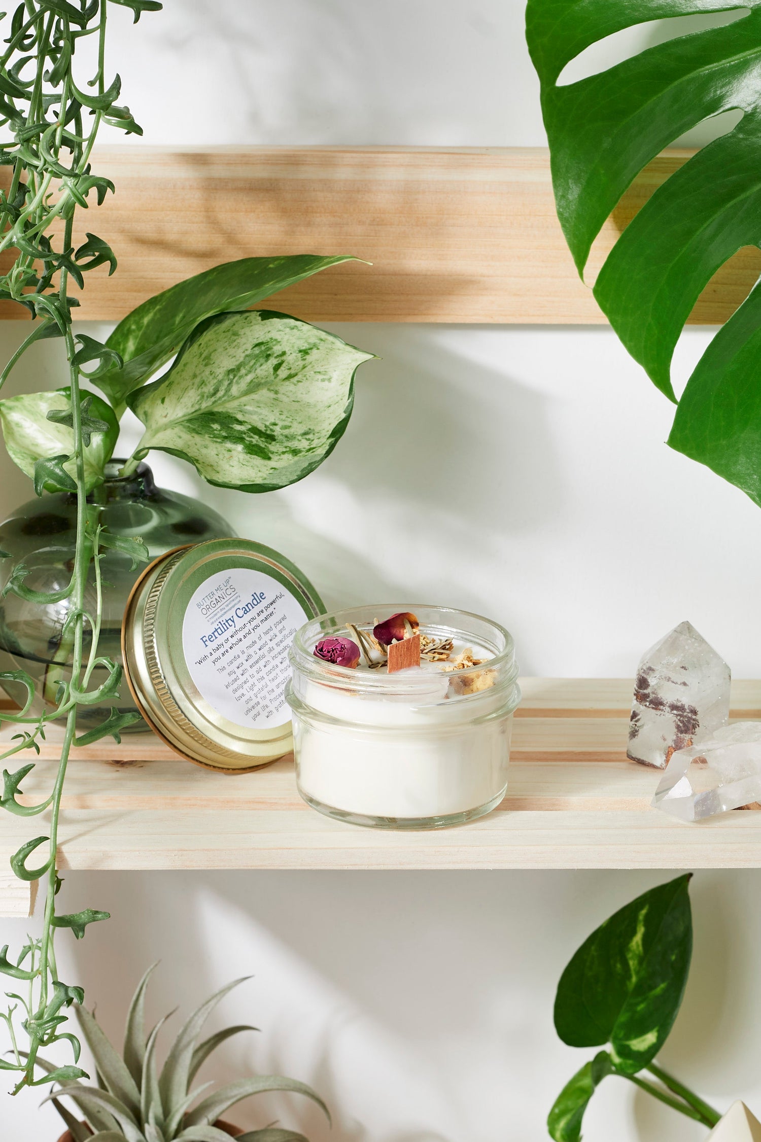 Fertility candle / crystal candle / abundance candle / butter me up organics / intention candle by Butter Me Up Organics