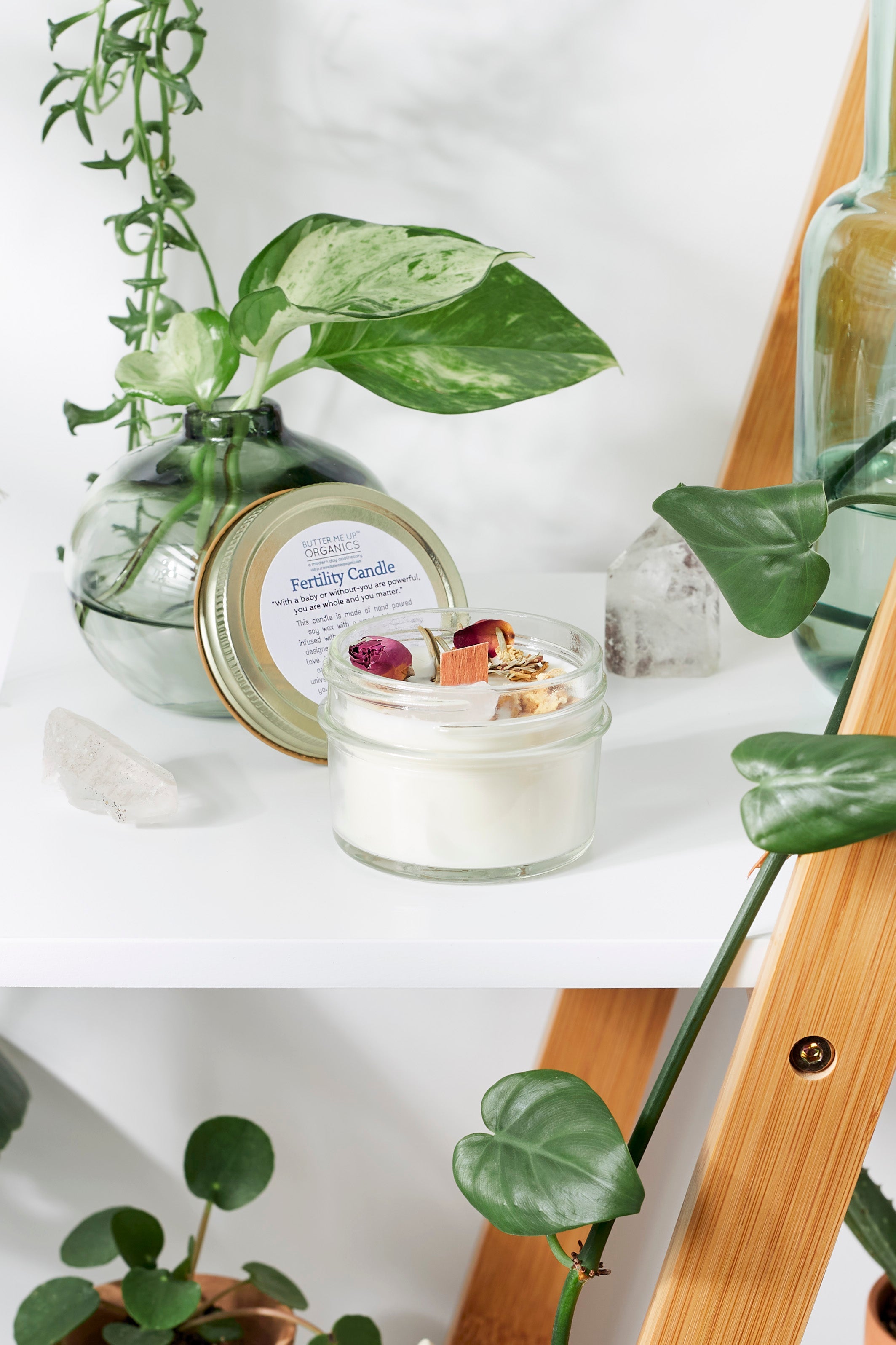 Fertility candle / crystal candle / abundance candle / butter me up organics / intention candle by Butter Me Up Organics