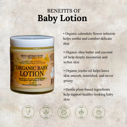 Organic Baby Lotion | Infused with Calendula Flowers by MION Artisan Soap Co.