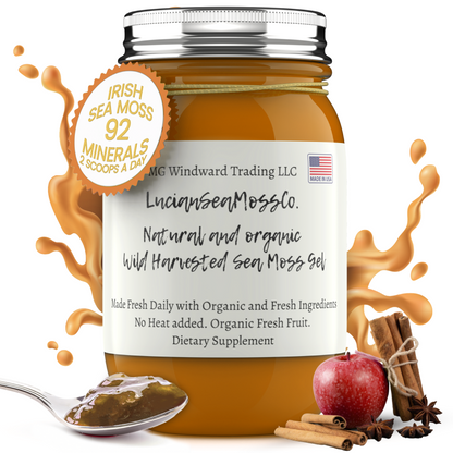 Fresh Organic Apple Cinnamon Infused Sea Moss Gel by Seamoss Global