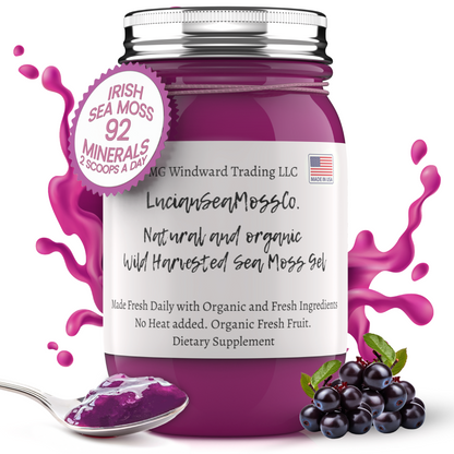Fresh Organic Berry Acai Infused Sea Moss Gel by Seamoss Global