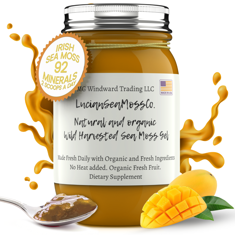 Fresh Organic Mango Infused Sea Moss Gel by Seamoss Global
